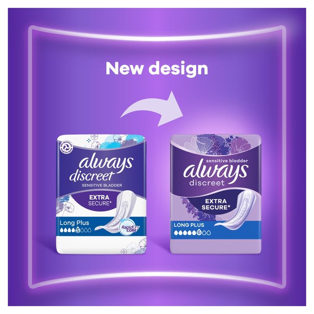 Always Discreet Incontinence Pads Long Plus   16 per pack