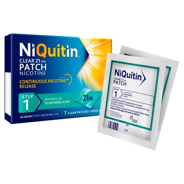 NiQuitin CQ 21mg Clear Patch Step 1   7 per pack GOODS M&S   