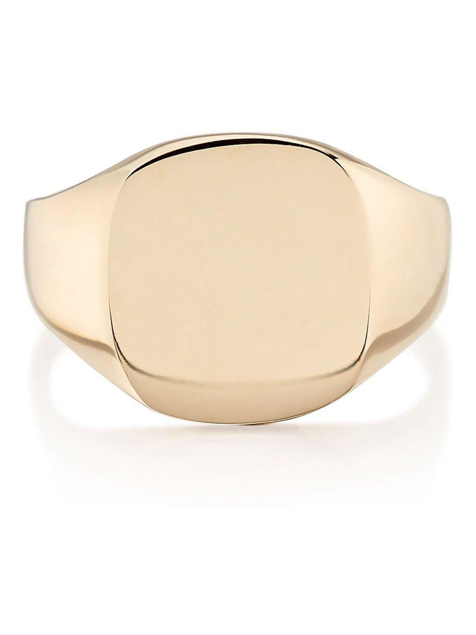 Beaverbrooks Gold 9ct Gold Cushion Signet Ring 12mm - British product