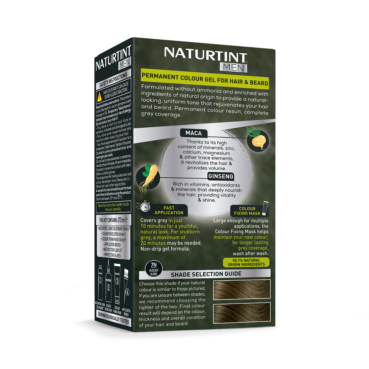 Naturtint permanent hair colour gel 7N Hazelnut Blonde 170ml, imported from the UK