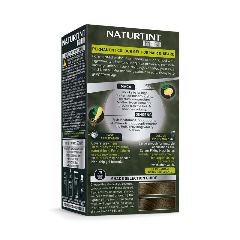 Naturtint permanent hair colour gel 7N Hazelnut Blonde 170ml, imported from the UK