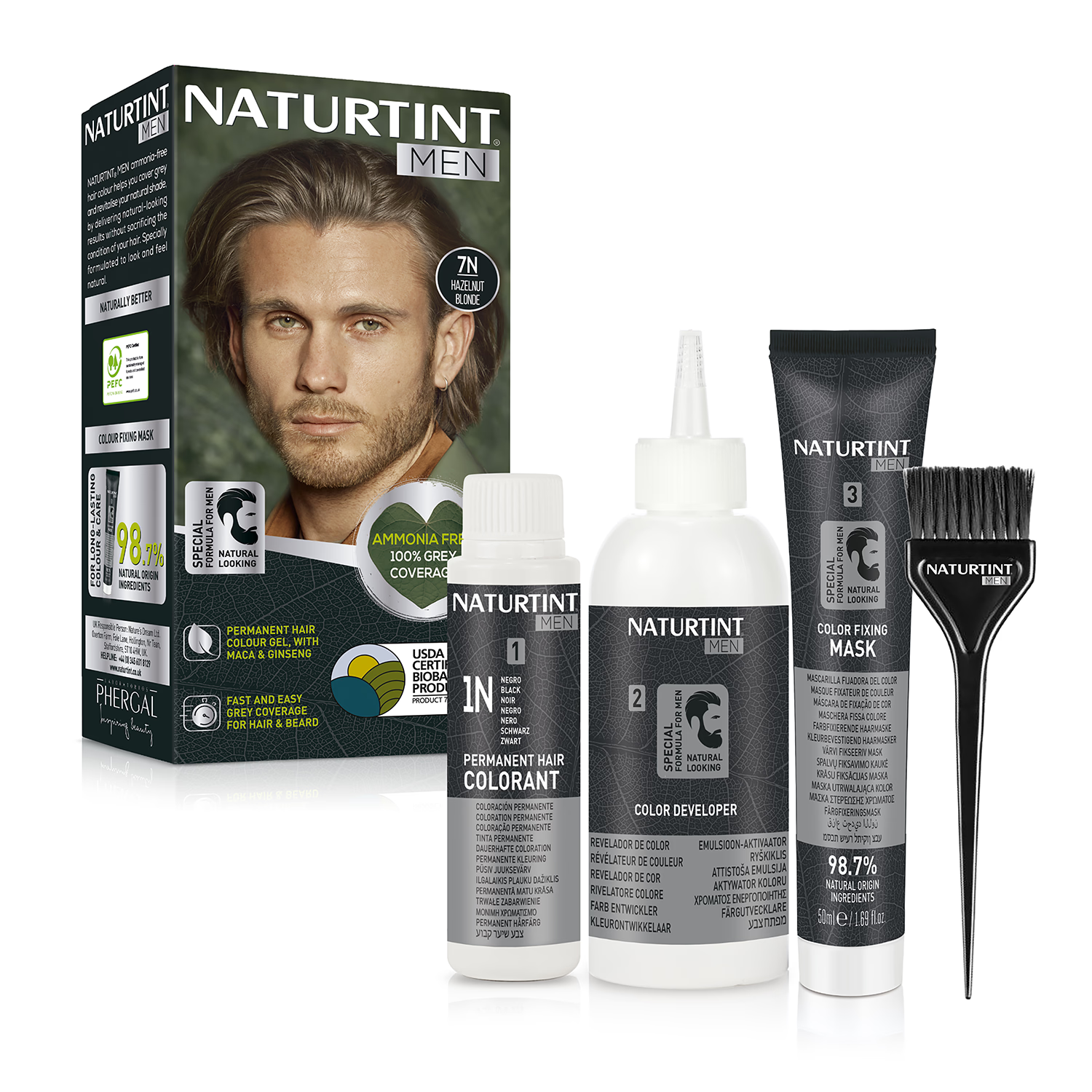 Naturtint permanent hair colour gel 7N Hazelnut Blonde 170ml, imported from the UK