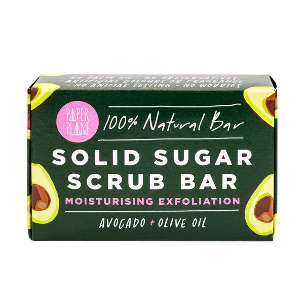 Paper Plane Avocado Solid Sugar Scrub Bar