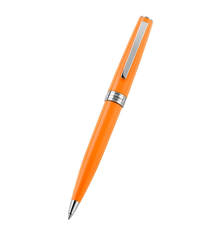 Montegrappa steel Armonia ballpoint pen, 13.8cm length, imported from the UK
