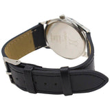 Constant quartz watch with white dial and black faux leather strap 38mm (British brand)