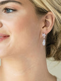 Rose Gold Crystal Drop Earrings with 3cm Drop and Fishhook Fastening