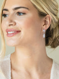 Rose Gold Crystal Drop Earrings with 3cm Drop and Fishhook Fastening