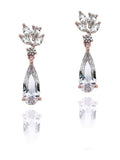 Rose Gold Crystal Drop Earrings with 3cm Drop and Fishhook Fastening