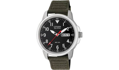 Argos Citizen Eco-Drive Analogue Green Canvas Strap Watch- Buy online at McGrocer