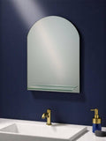 Showerdrape Greenwich arched bathroom mirror with shelf 70cm x 50cm (British brand)