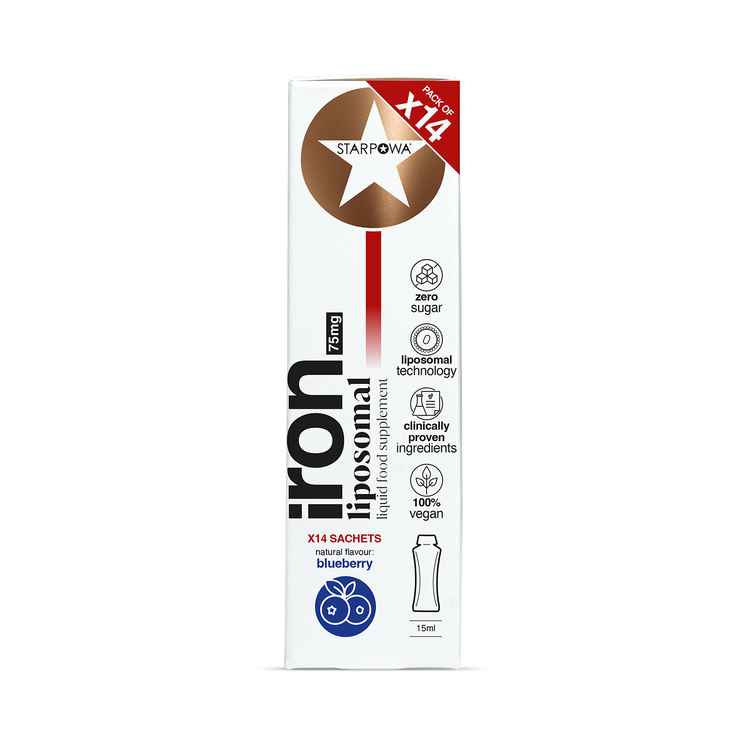 Starpowa liposomal iron supplement 14 sachets - British product