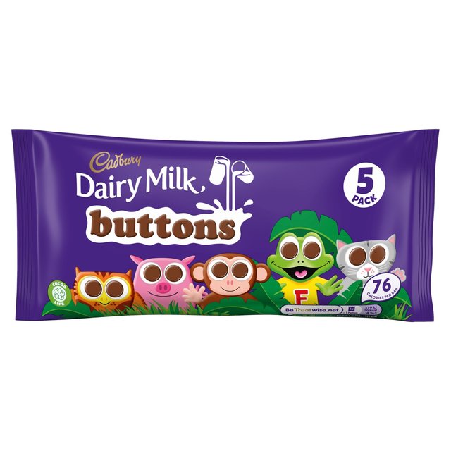 Cadbury Dairy Milk Chocolate Buttons Treatsize Bags   5 x 14g GOODS M&S   