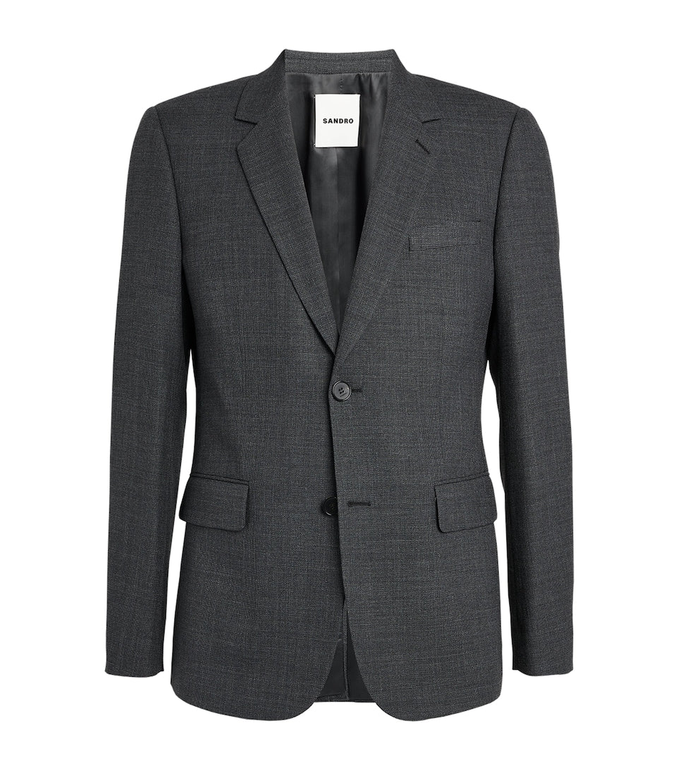 Regular Fit Virgin Wool Overcoat with Notched Lapels