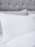 Serene white Amalfi pin tuck duvet cover and pillowcase set (British brand)