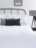Serene white Amalfi pin tuck duvet cover and pillowcase set (British brand)