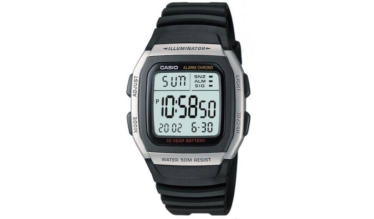 Casio Power LCD digital watch black resin strap (British brand)