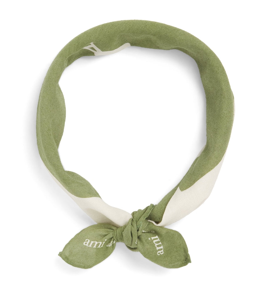 AMI Paris cotton Ami de Coeur scarf 45cm, UK version