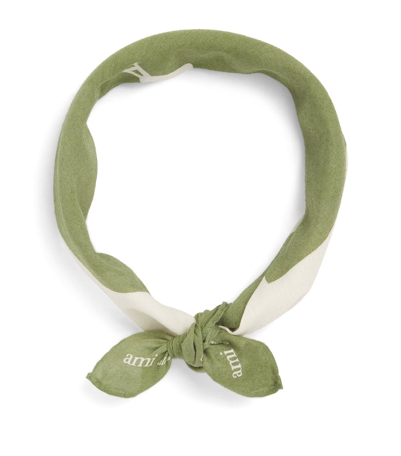 AMI Paris cotton Ami de Coeur scarf 45cm, UK version