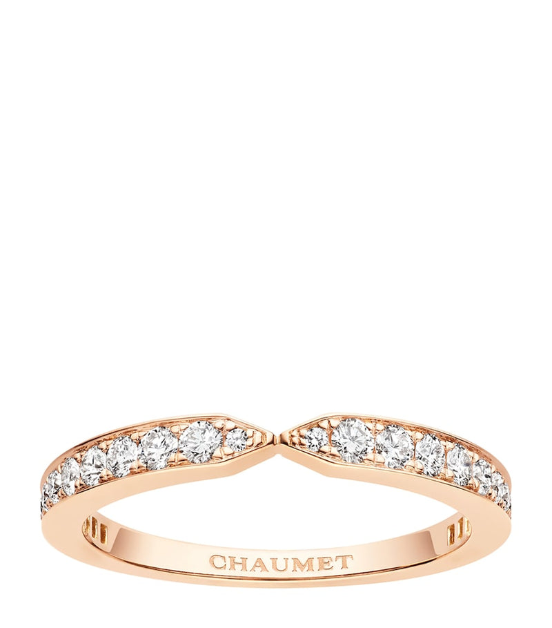Chaumet Triomphe de Chaumet wedding band in rose gold and diamond - British product