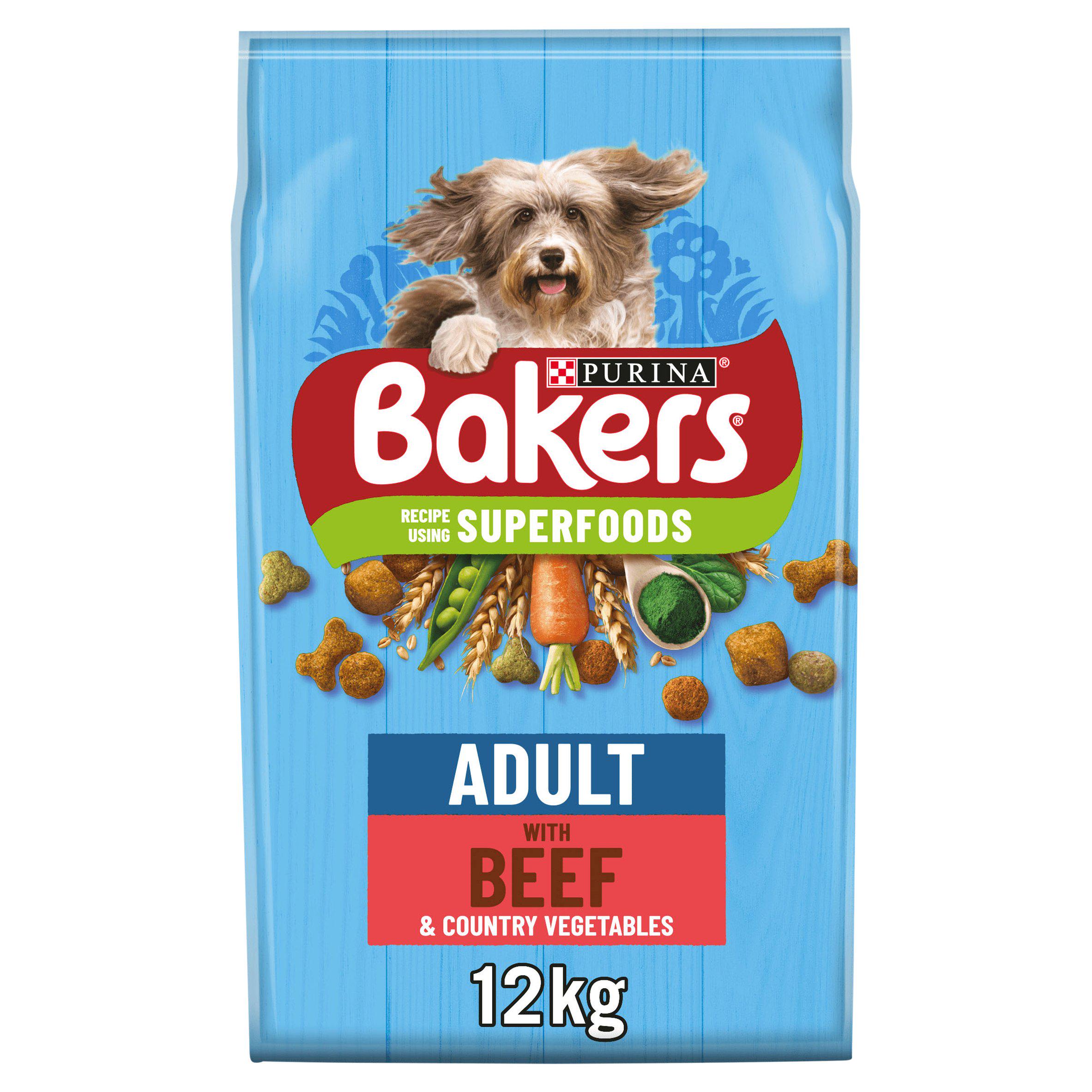 Bakers Adult Dry Dog Food Beef And Veg 12kg All bigger packs Sainsburys   