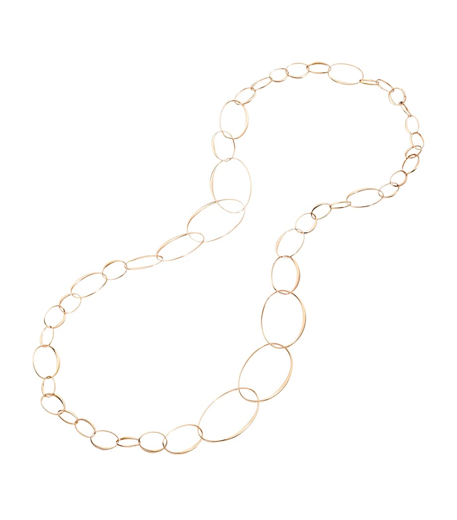 Pomellato rose gold hoop chain necklace (British brand)