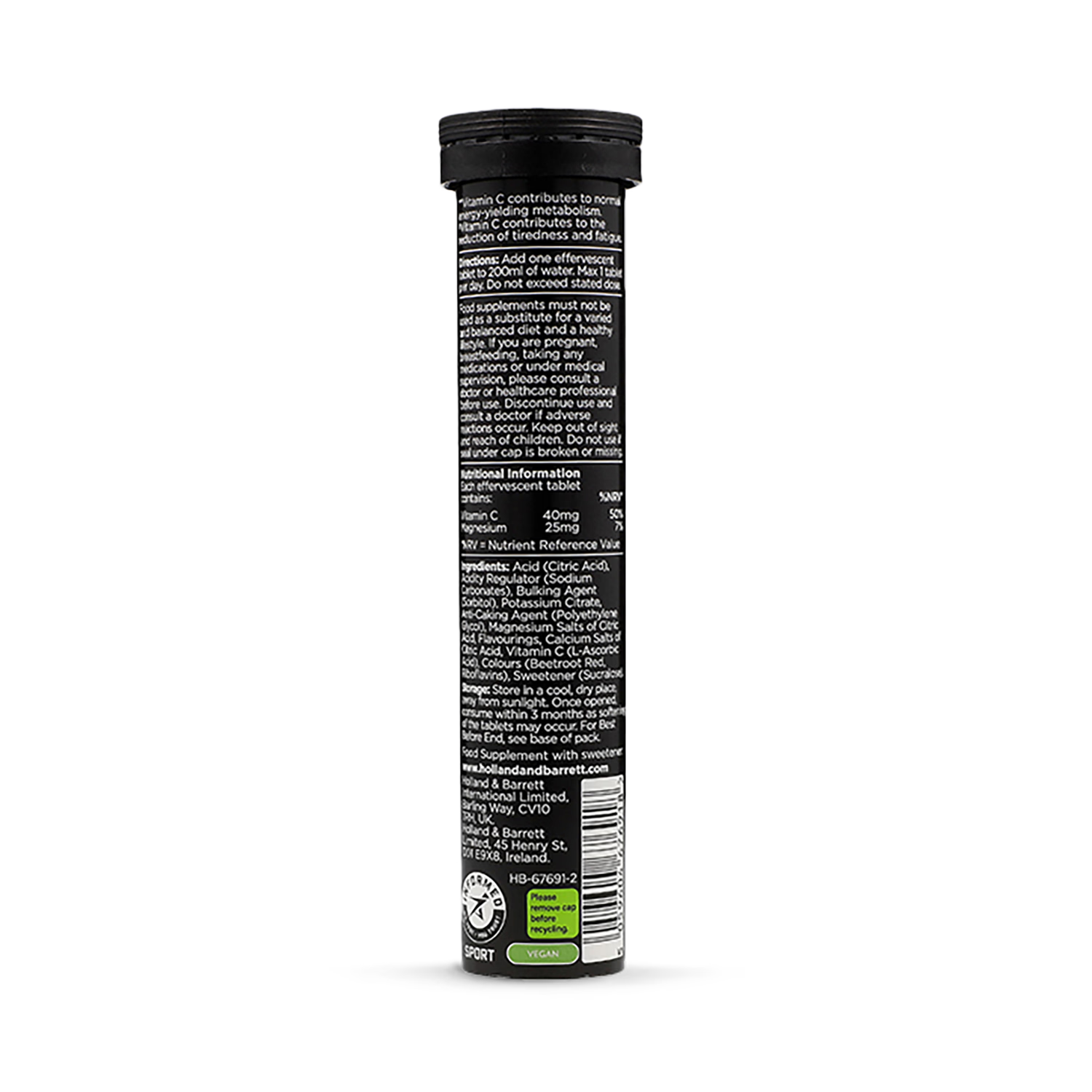 Hydration & Energy effervescent orange tablets sports supplement - British product