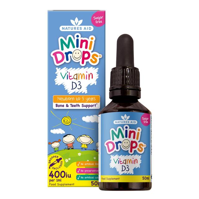 Natures Aid Infant's & Kid's Vitamin D3 Supplement Mini Drops Newborn-5yrs    50ml GOODS M&S   