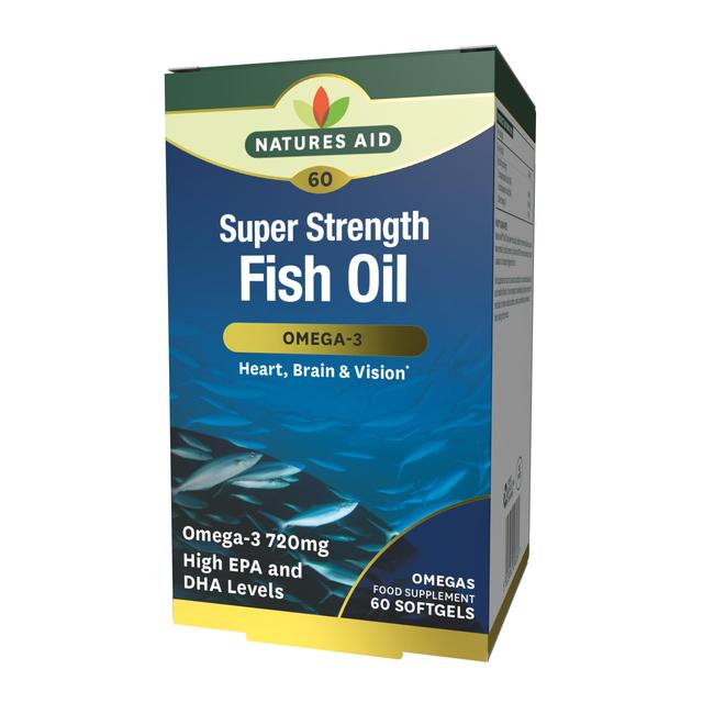 Natures Aid Super Strength Omega-3 Fish Oil Softgels   60 per pack GOODS M&S   