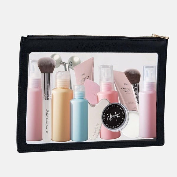 Nanshy Clear Flat Makeup Pouch (Black)