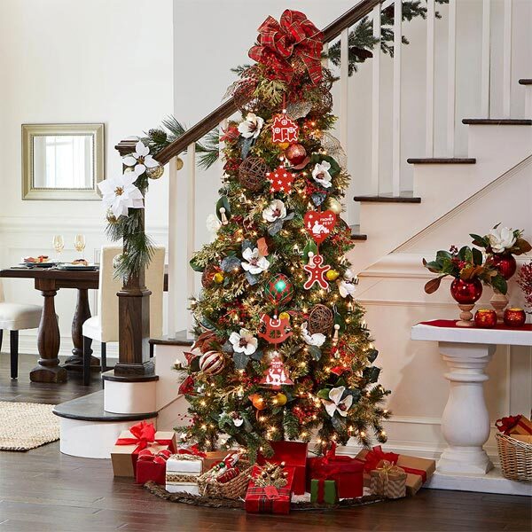 Livingandhome Christmas tree ornament set red 30 pieces (British brand)