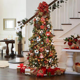 Livingandhome Christmas tree ornament set red 30 pieces (British brand)