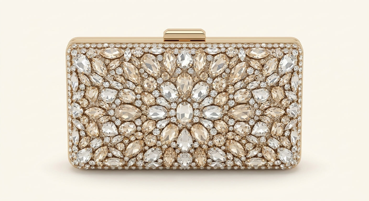 McQueen Leather T-Bar Box Clutch bag, imported from the UK