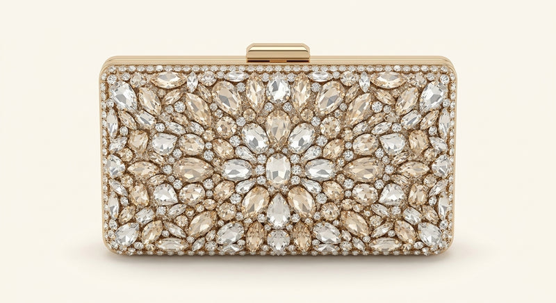 McQueen Leather T-Bar Box Clutch bag, imported from the UK