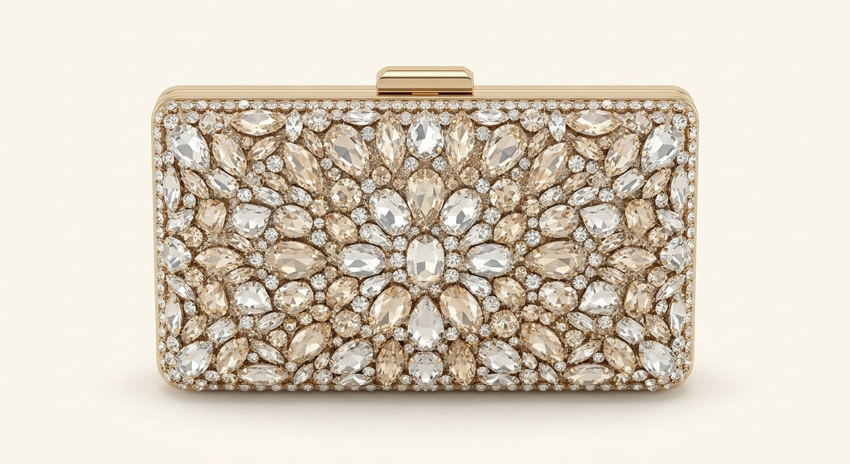 McQueen Leather T-Bar Box Clutch bag, imported from the UK