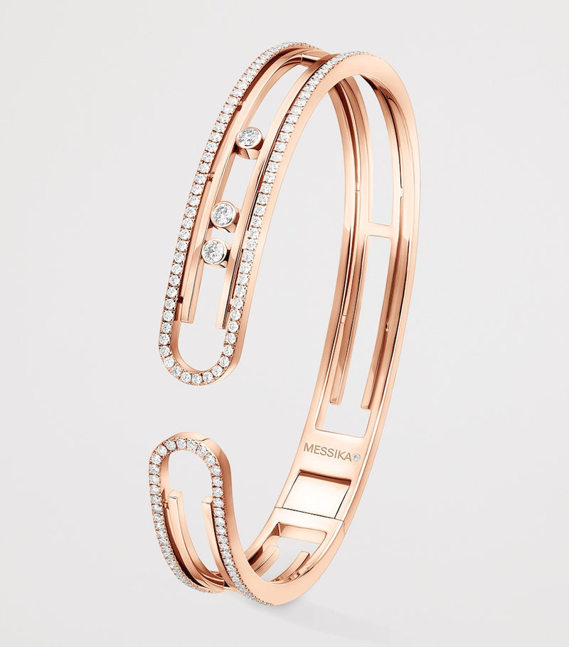 Messika Move rose gold diamond bangle 0.91ct - British product