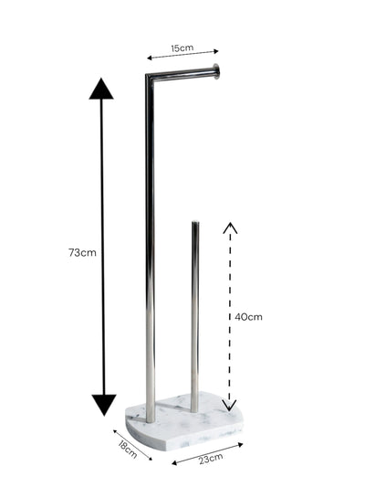 Showerdrape White Octavia frittstående toalettpapir og ekstra papirholder, 73,5 cm høyde