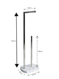 Showerdrape white Octavia toilet roll holder with spare storage, 73.5cm height (British brand)