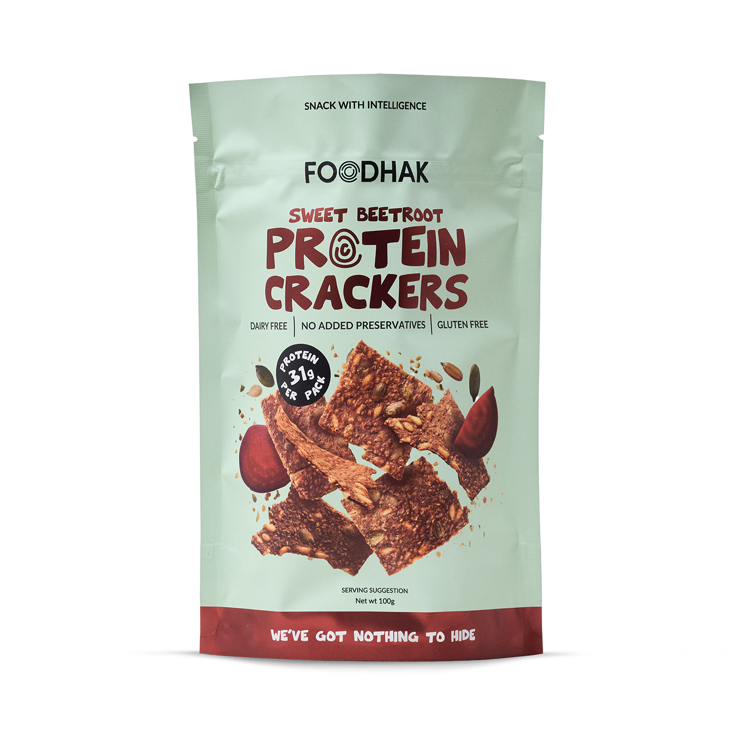 Sweet Beetroot Protein Crackers