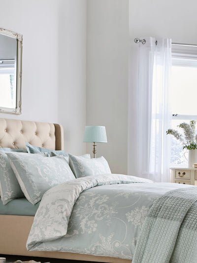 Next Laura Ashley Josette Blue Duck Egg Duvet Cover and Pillowcase Set- Buy online at McGrocer