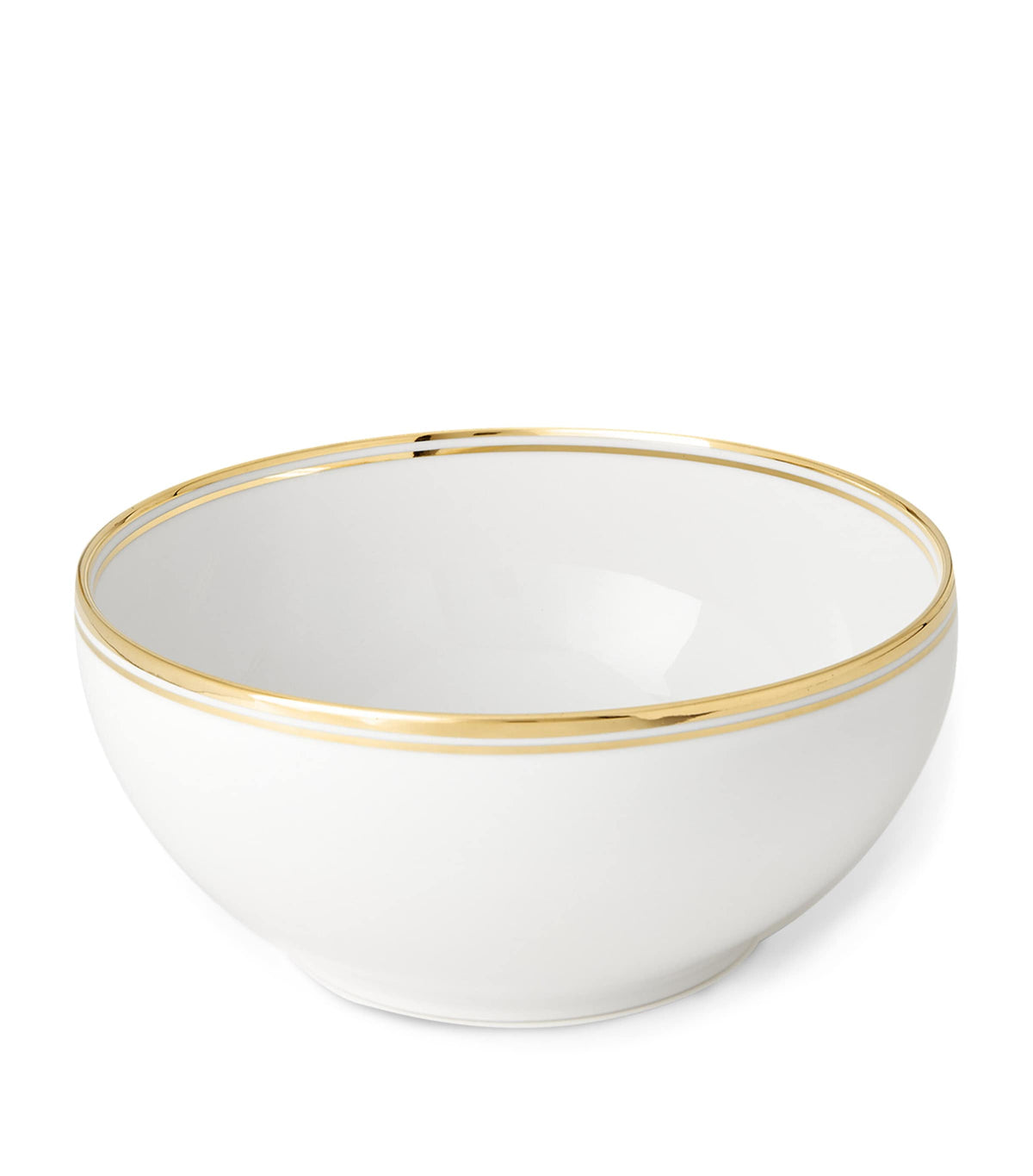 Ralph Lauren porcelain serving bowl with gold bands, 25cm, imported from the UK