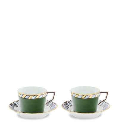 Harrods GINORI 1735 Il Viaggio di Nettuno Porcelain Teacup and Saucer Set of 2- Buy online at McGrocer