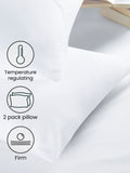 Set of 2 medium firmness 100% cotton temperature regulating pillows (British brand)