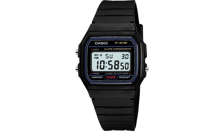 Casio F91W digital watch black resin strap - British product