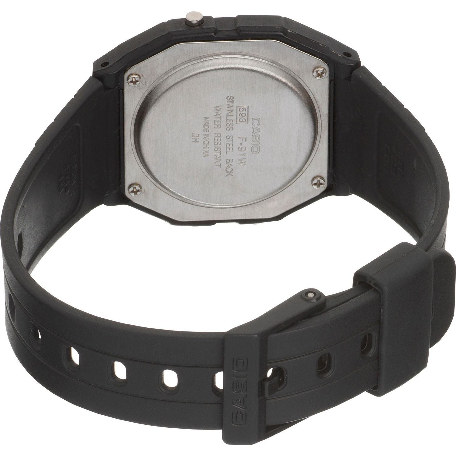 Casio F91W digital watch black resin strap - British product
