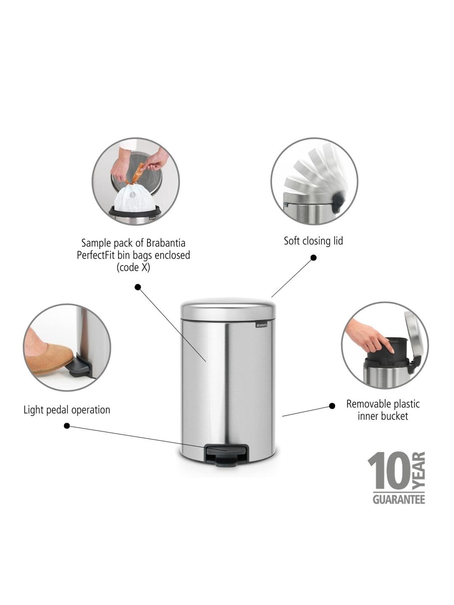 Brabantia NewIcon pedal bin 12L fingerprint proof - British product