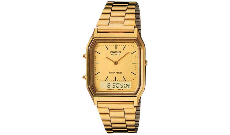 Casio gold stainless steel bracelet watch hybrid display - British product
