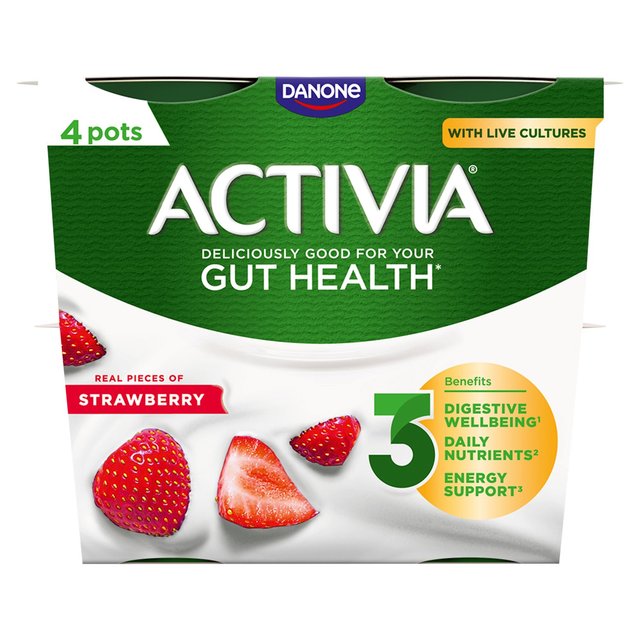 Activia Strawberry Fruit Yoghurt   4 x 115g GOODS M&S   