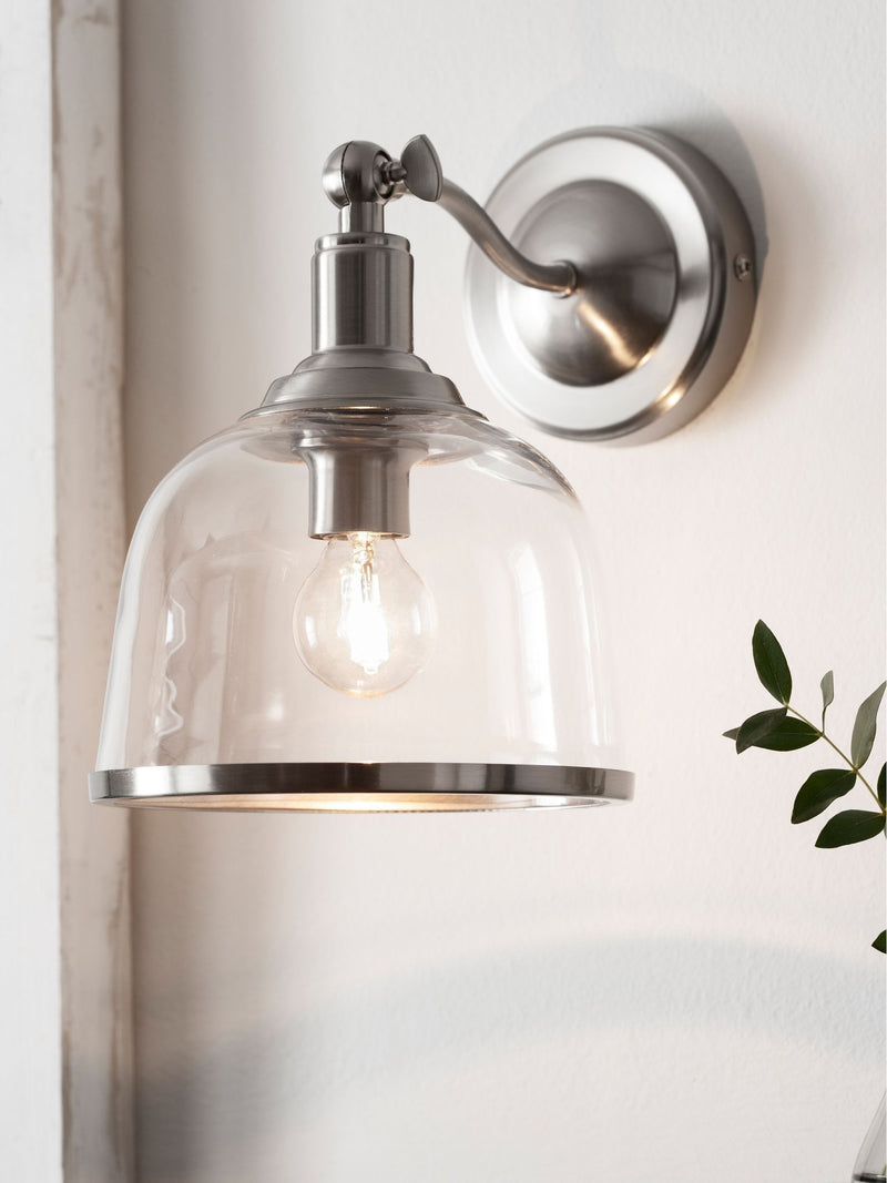 Brushed Nickel Gloucester Mains Operated Wireless Wall Light