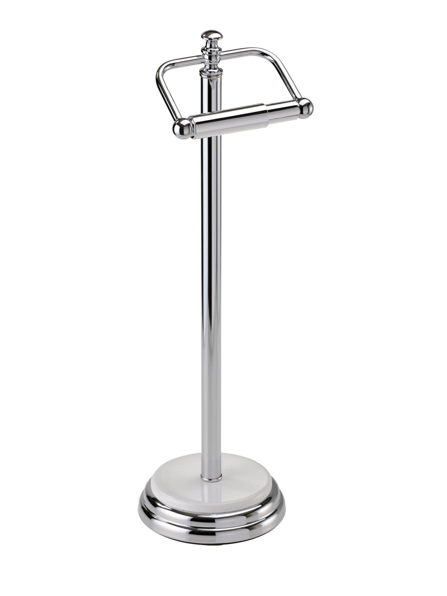 Showerdrape White Opera freestanding toilet roll holder (British brand)