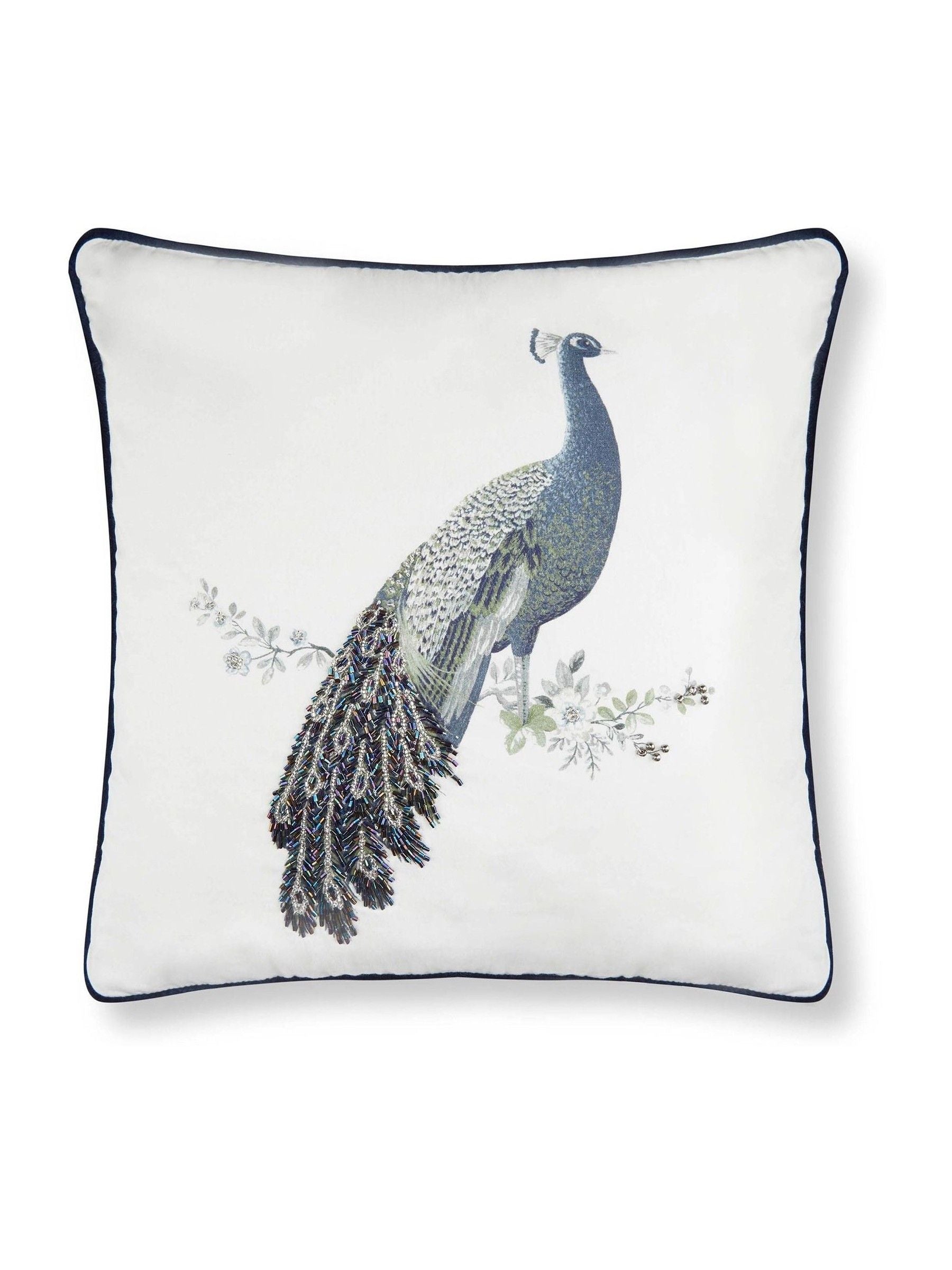 Laura Ashley blue peacock cushion square, UK version